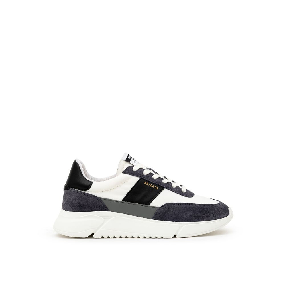 White Fabric And Leather Sneaker
