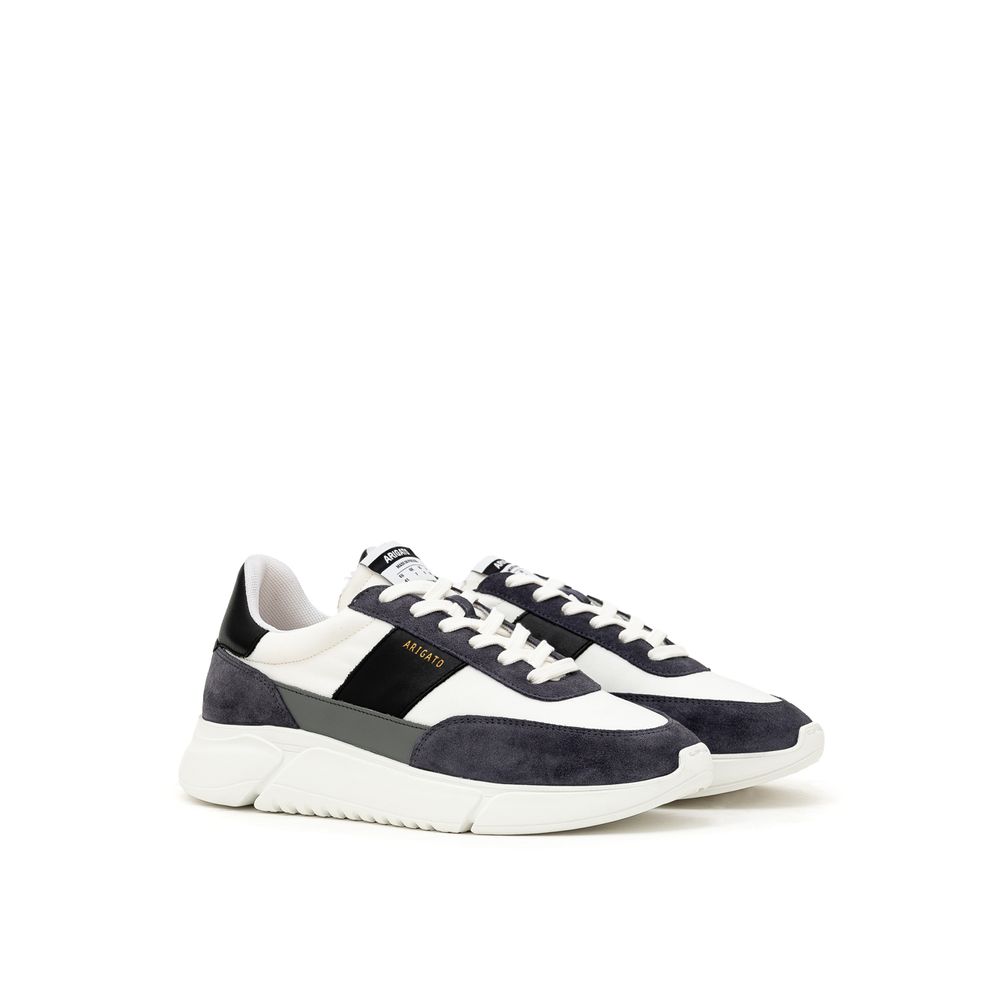 White Fabric And Leather Sneaker