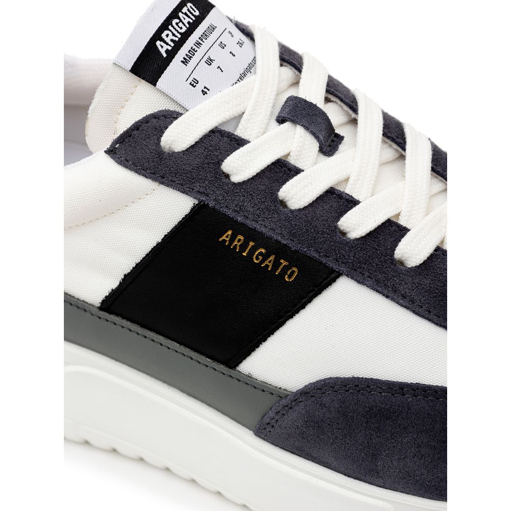 White Fabric And Leather Sneaker