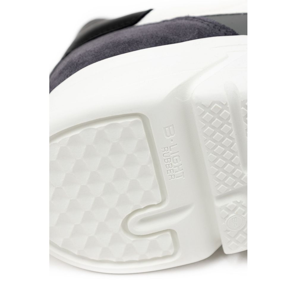 White Fabric And Leather Sneaker