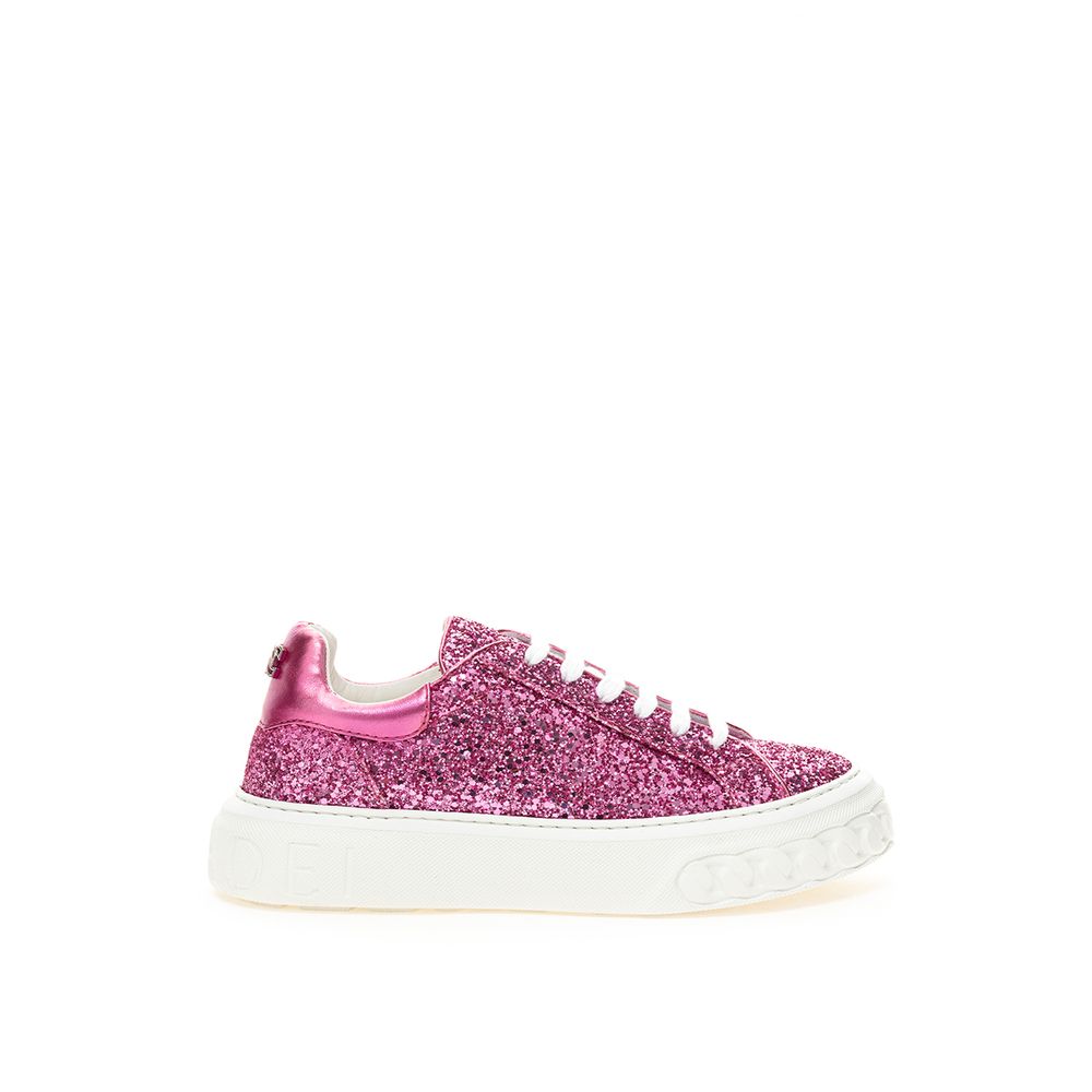 Pink Fabric And Leather Sneaker