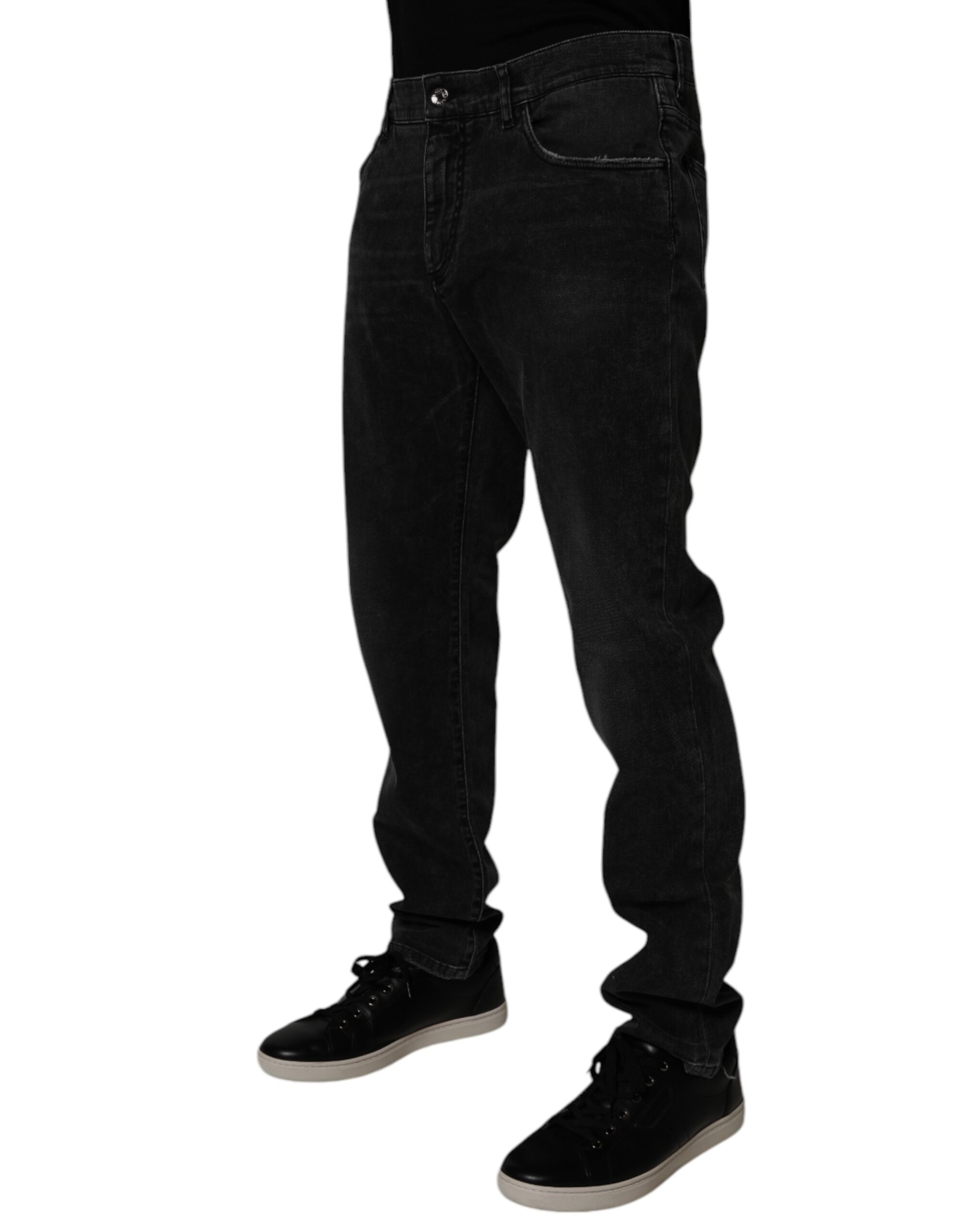 Light Blue Leaf Cotton Classic Men Denim Jeans