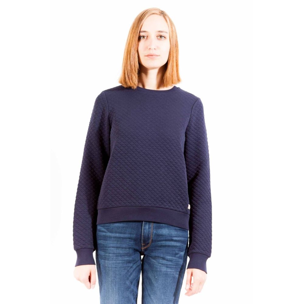 Blue Cotton Women Sweater