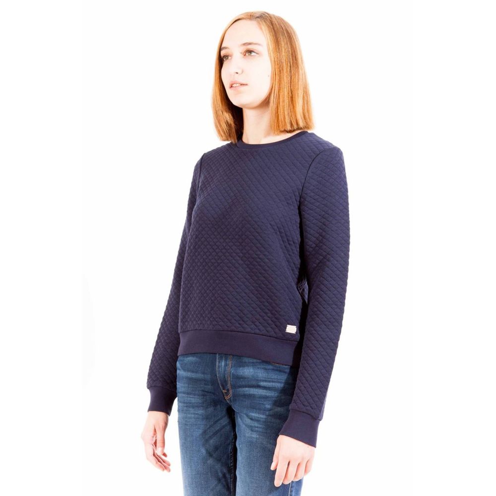 Blue Cotton Women Sweater